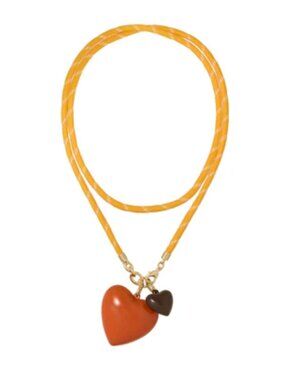 Roxanne Assoulin The Happy Cord Long Big Double Heart Necklace Under the Tuscan